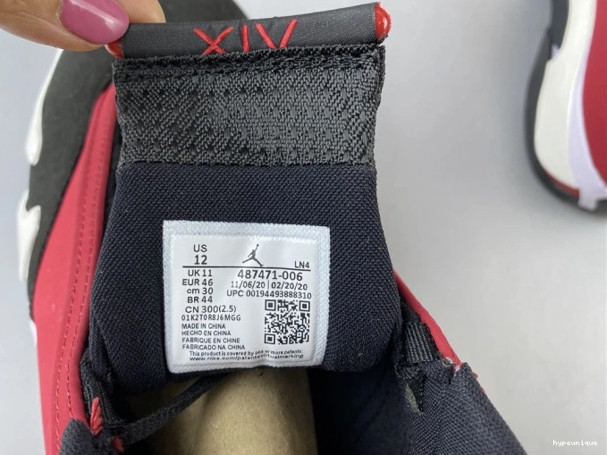 HYPE RETRO JORDAN 14 AIR RED TORO 487471-006 GYM 0710
